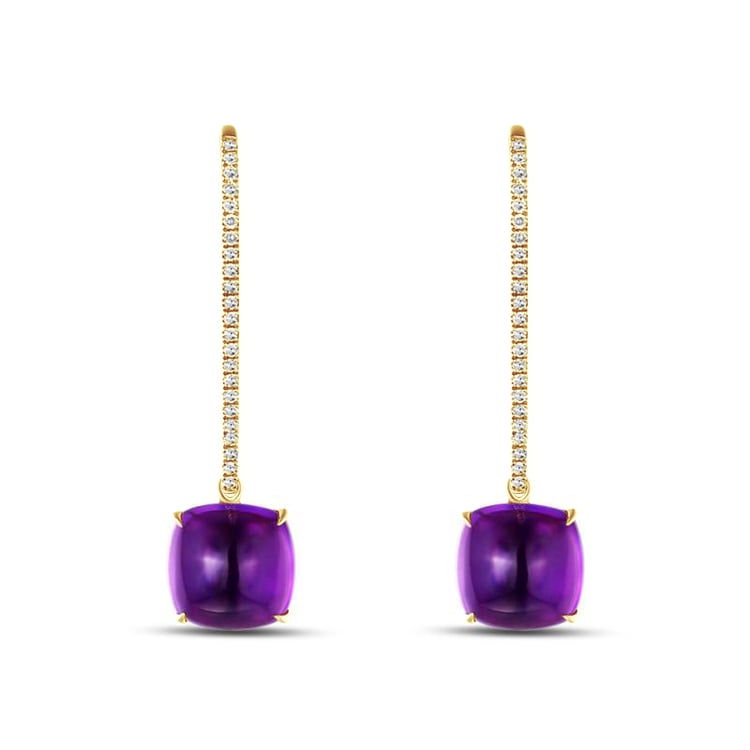 Hängende Ohrringe mit Amethysten und Diamanten Spike 87995