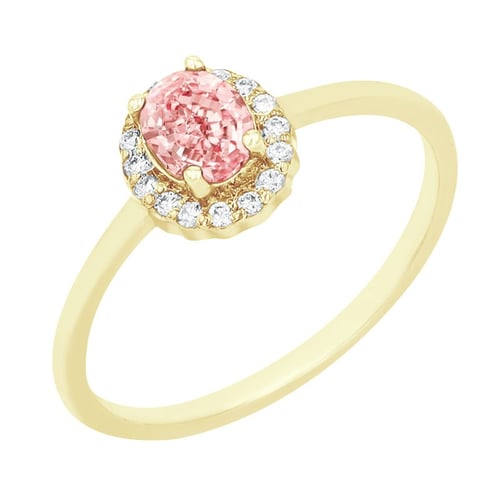 Verlobungsring mit einem zertifizierten Fancy rosa Lab-Grown Diamanten Avis