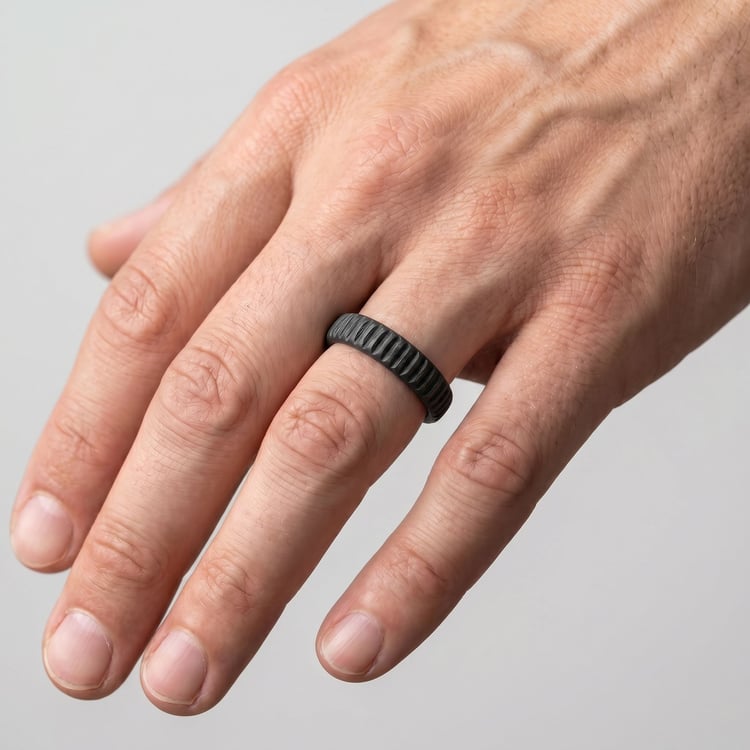 Ring aus Carbon mit unebener Oberfläche Lisa 167778