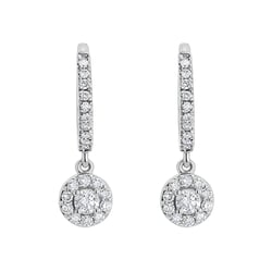 Goldene runde Ohrringe mit 0.09ct Lab Grown Diamant Namita