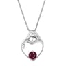 Silberner Anhänger Mutter und Kind mit Rhodolith Granat und Diamant Ella