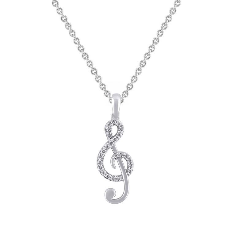 Anhänger mit Lab Grown Diamanten in Form eines Violinschlüssels 163424