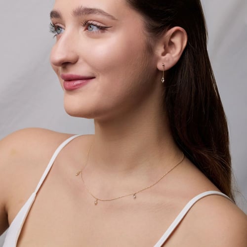 Goldene Kette mit weißem Topas Rosalva