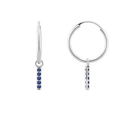 Goldene Hängeohrringe mit blauen Saphiren Elaine
