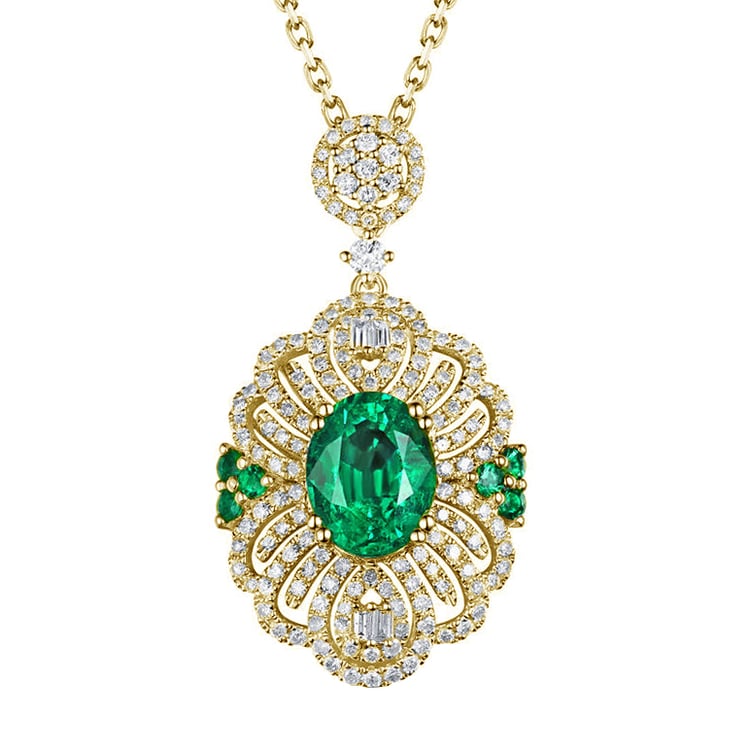 Anhänger mit Smaragden und Diamanten Kloe