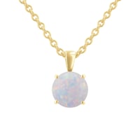 Weißer Opal im goldenen Anhänger Icy