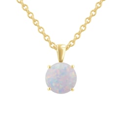 Weißer Opal im goldenen Anhänger Icy