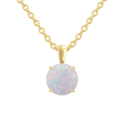 Weißer Opal im goldenen Anhänger Icy