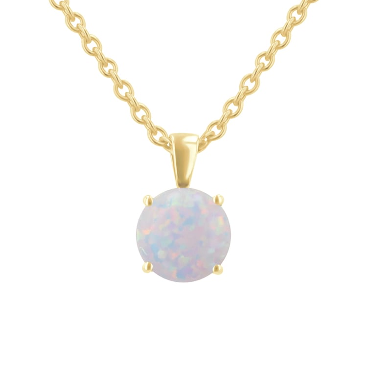 Weißer Opal im goldenen Anhänger Icy 114720