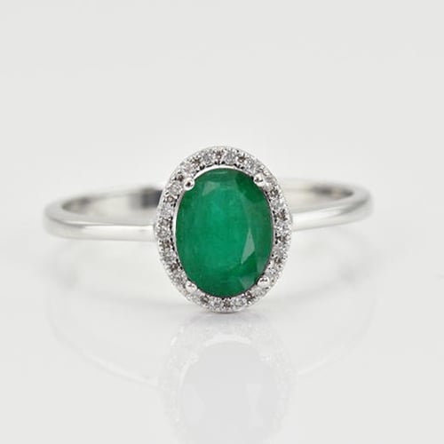 Smaragdring mit Diamanten Arya