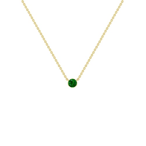 Minimalistische Kette mit einem Tsavorit Granat Glosie