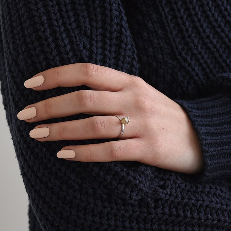 Goldring mit ungeschliffenen Diamant in gelb Nemy 74496