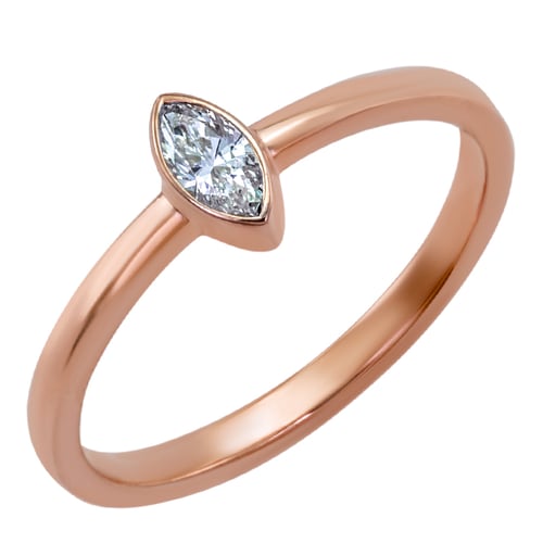 Goldring mit Marquise GIA zertifiziertem Diamant Alua