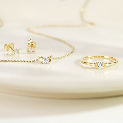 Minimalistische silberne Ohrstecker mit Diamanten Vilhelmina