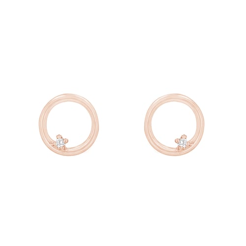 Goldene Karma Ohrstecker mit Diamanten Abner