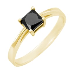 Eleganter Verlobungsring mit schwarzem Prinzess-Diamant Unnati