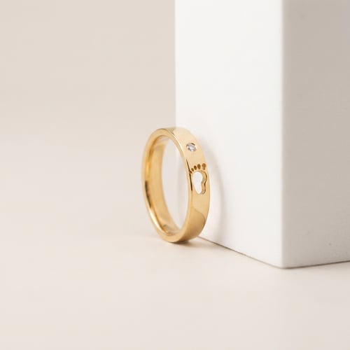 Silberring mit Gravur und Lab Grown Diamant Anaya