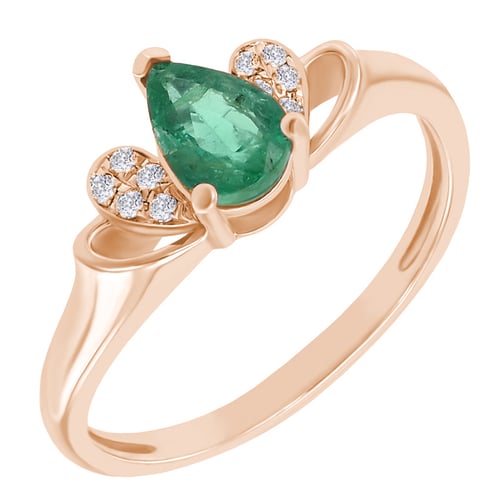 Goldring mit Smaragd und Diamanten Kyson