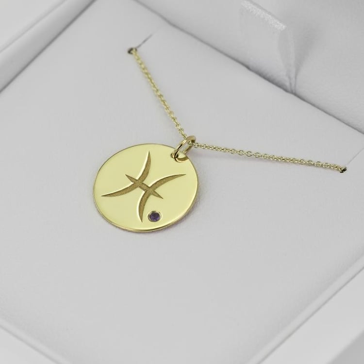 Anhänger mit Fische Sternzeichen Gelbgold in Eppi-Geschenkbox 28924