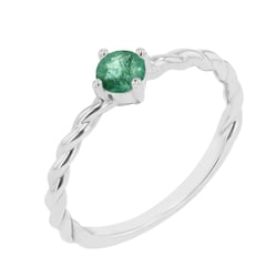 Geflochtener Ring mit Smaragd Nelson