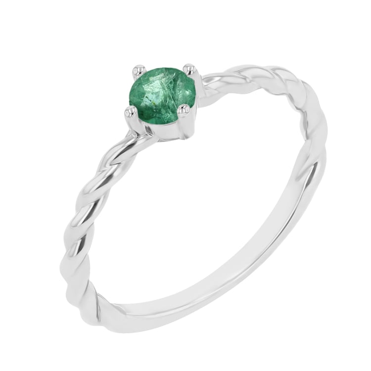 Geflochtener Ring mit Smaragd Nelson
