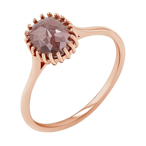 Goldring mit ovalem Salt and Pepper Diamanten Marcea