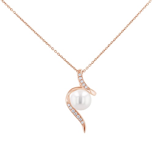 Anhänger mit Perle und Diamanten Acanda