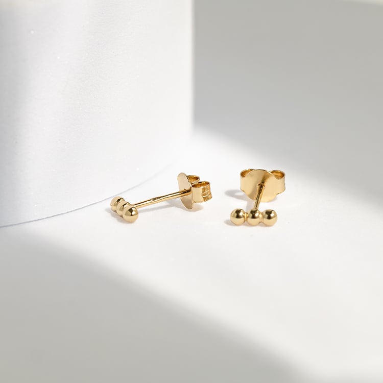 Silberne Ohrringe mit drei Kugeln Fern 143519