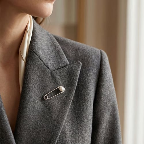 Elegante Brosche mit weißer Perle Ying
