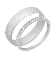 Gold Eternity Ring mit Diamanten und Herren Komfort Ring Topsey