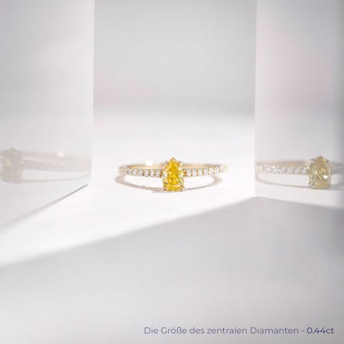 Verlobungsring mit einem zertifizierten fancy yellow Lab Grown Diamanten Ernes