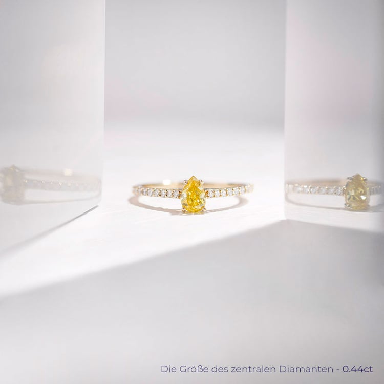 Verlobungsring mit einem zertifizierten fancy yellow Lab Grown Diamanten Ernes 114163