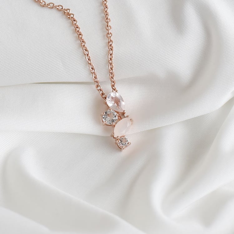 Silber Anhänger mit Topas, Rosenquarz und Mondstein Daisi 93478