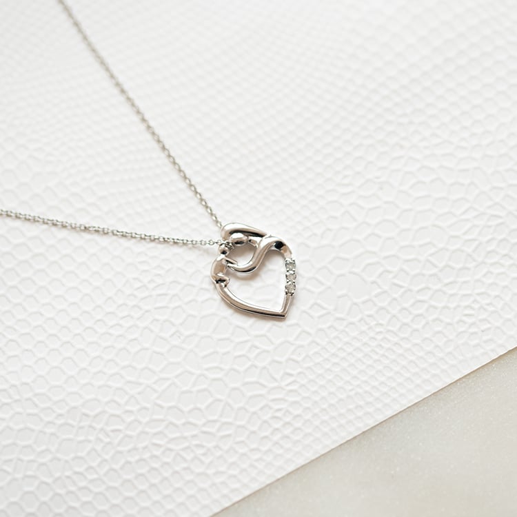 Silberner Anhänger Mutter und Kind mit Edelsteinen Ihrer Wahl Eisa 136777