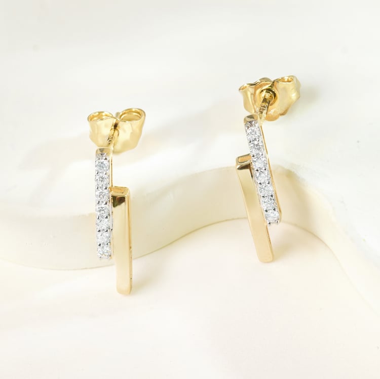 Goldene Ohrringe mit Lab Grown Diamanten 164882