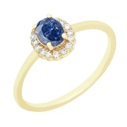 Verlobungsring mit einem zertifizierten Fancy blauen Lab-Grown Diamanten Avis