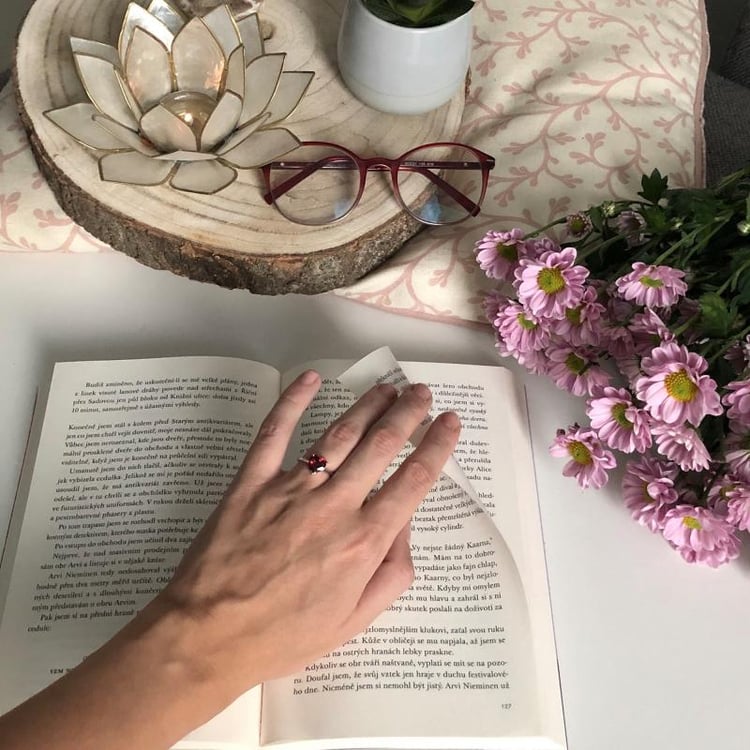 Ring mit Granat aus Silber 35616