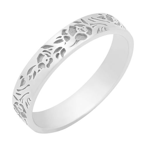 Romantische Eheringe mit Blumengravur Rabia