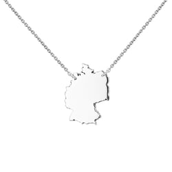 Silberne Kette mit Anhänger in Form von Deutschland