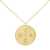 Personalisierter Anhänger mit Edelstein und Buchstaben Kenneth