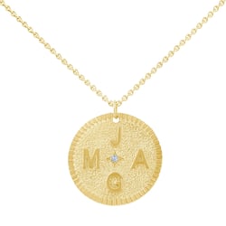 Personalisierter Anhänger mit Edelstein und Buchstaben Kenneth