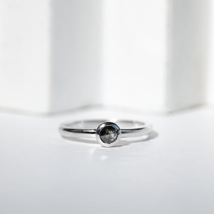 Goldring mit Salt and Pepper Diamant Emilien