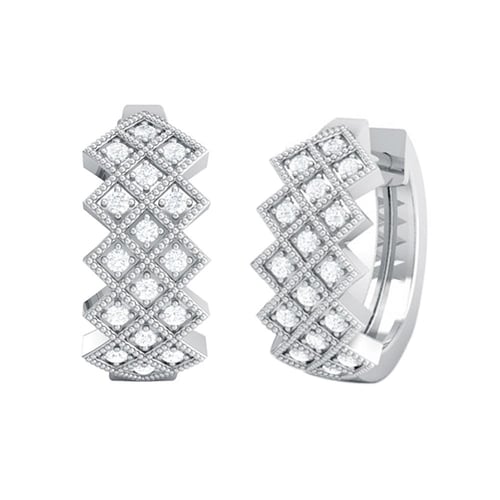 Silberne Creolen mit Diamanten Audhild