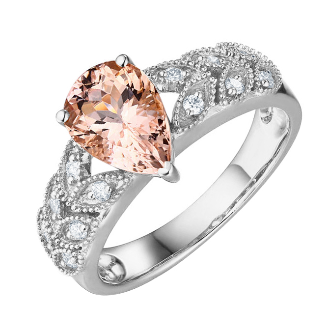 Goldring mit Morganit und Diamanten Sasir 82393