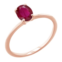 Eleganter Verlobungsring mit einem ovalen Rubin Frost