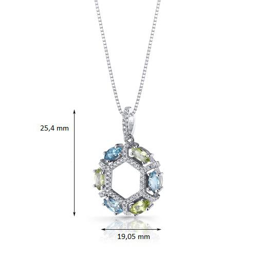 Silberanhänger voller Olivine und Topase Rayni 11999