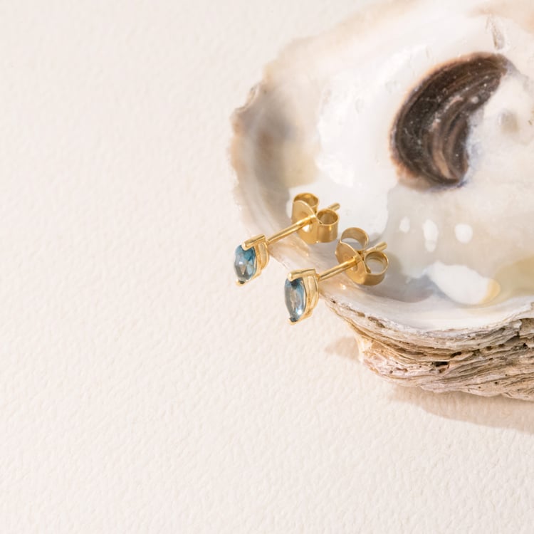 Minimalistische silberne Ohrringe mit Topasen Andine 101034