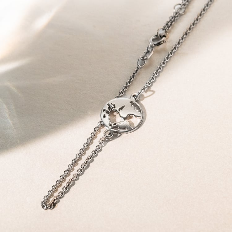 Goldenes Fußkettchen mit der Weltkarte Mendez 140997