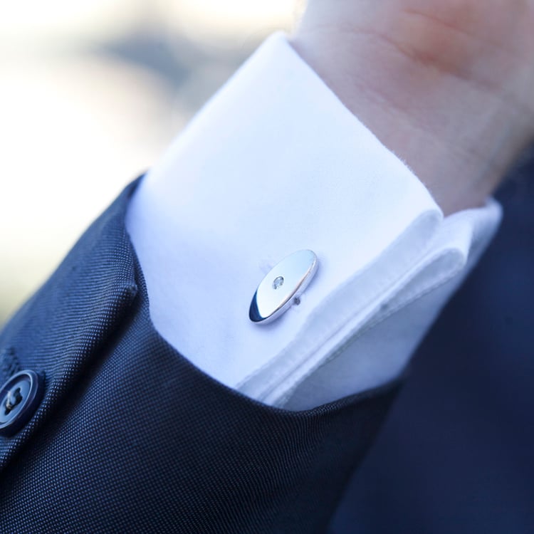 Manschettenknöpfe aus Platin mit Diamanten Obert 60339