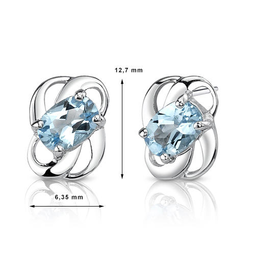 Silberne Ohrstecker mit Topasen 2227